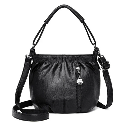 🔥 BOLSA BUCKET PLISSADA DE COURO MACIO – ESTILO CASUAL PARA TODO DIA!