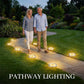Luzes solares de solo com 8 LEDs para jardins exteriores