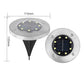 Luzes solares de solo com 8 LEDs para jardins exteriores