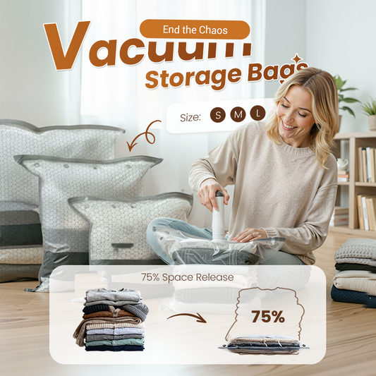 🥳PROMOÇÃO DE 2026🥳💞Mais de 50 mil unidades vendidas!👵🧳 50% DE DESCONTO! Conjunto de armazenamento para aspirador sem fio – 15 sacos, bomba de 140 L/min. Encolhe roupas, economiza espaço. Impermeável e reutilizável. Indispensável para as férias. 🎒⚡