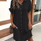 💎50% OFF! 💎 Women's Buttoned Short Sleeve Pocket Shirt Dress – Cotton Blend, Relaxed Fit & Everyday Versatility (M–2XL) 👗🌿