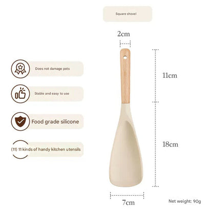 🔥Christmas Limited-Time Offer: 50% OFF!!!🔥Silicone Salad Spatula with Wood Handle