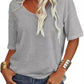 🎀Hot Sale -50% Off👚Women's Solid Color V-Neck T-shirt