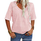 🎀Hot Sale -50% Off👚Women's Solid Color V-Neck T-shirt