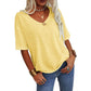 🎀Hot Sale -50% Off👚Women's Solid Color V-Neck T-shirt