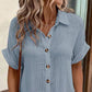 💎50% OFF! 💎 Women's Buttoned Short Sleeve Pocket Shirt Dress – Cotton Blend, Relaxed Fit & Everyday Versatility (M–2XL) 👗🌿