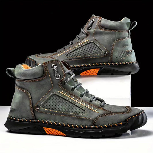 💥Promoção💥Botas masculinas elegantes com sola plana e costura à mão