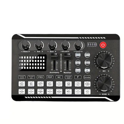 🔥F998 Live Sound Card Audio Mixer, Interfaccia Audio Podcast con Effetti Mixer DJ, Voice Changer con Effetti Sonori per Karaoke Live Streaming Record Gaming🎤