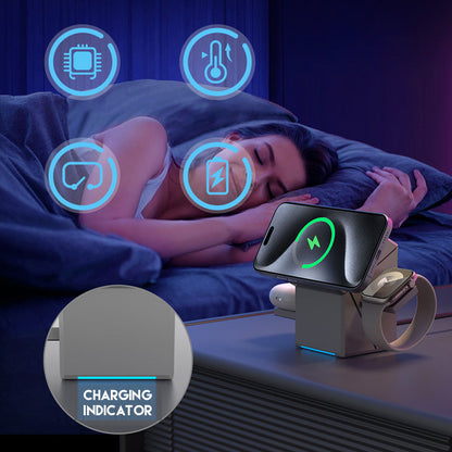 🔥 OFERTAS DE VENDA FOGAÇA - Estação de Carregamento Sem Fio Magnética Dobrável 3 em 1