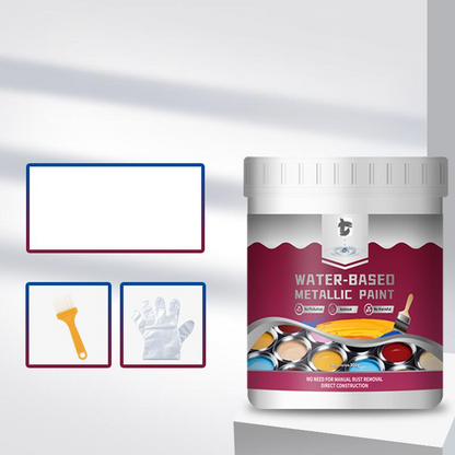🔥2026 New Arrival ＆ Hot Sale ＆ 50％ Off🔥Rust Converter Metallic Paint – One coat stops rust, no sanding, no fumes. Dries to a sleek metal finish. Perfect for garden tools & gates. 🔨🛡️
