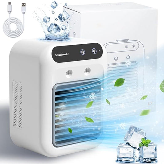 ❄️Promoção de verão com 50% de desconto ❄️ Mini ar condicionado portátil com função de refrigeração e umidificação