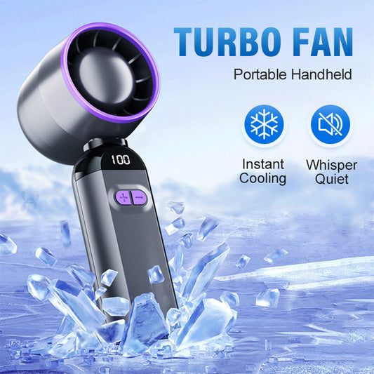 🔥LIMITED 50% OFF!💨 Portable Handheld Turbo Fan – Super Powerful Breeze, Ultra-Light & Perfect for Travel ⚡🌬️