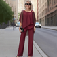 ⏰ Now only 50% off!⏰Women’s Irregular Chiffon Tops ＆ Wide-Leg Pants 2-Piece Set👚👖