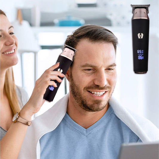 ⏰VENDA ILIMITADA COM 50% DE DESCONTO😎 Conjunto de máquina de cortar cabelo elétrica profissional com visor digital para uso doméstico