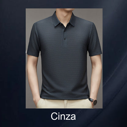 Camiseta Masculina de Seda Gelada para o Verão