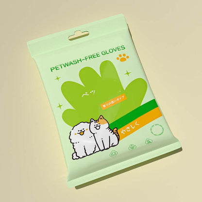 Luvas desodorizantes para limpeza de animais de estimação sem enxágue