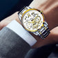 Men's Waterproof Roman Skeleton Automatic Mechanical Watch