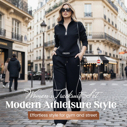 🎁Novidades 2026 50% de desconto💥Conjunto de treino casual feminino com meio zíper