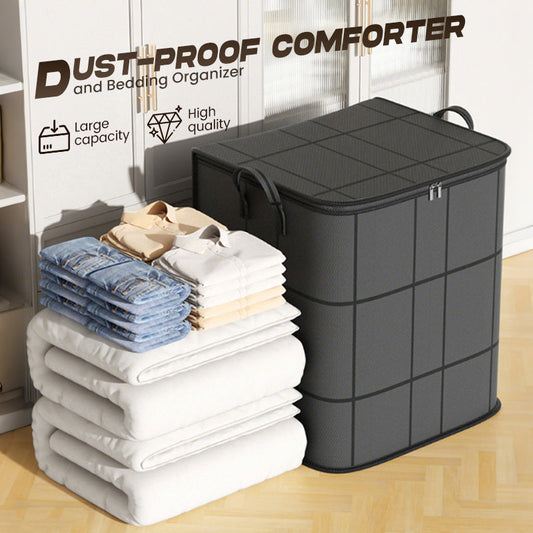 🧼✨Saco Organizador à Prova de Poeira para Edredons e Roupas de Cama – Impermeável, Economiza Espaço e Zíper Seguro🗄️🛏️50% DE DESCONTO!