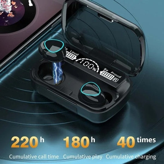 Fones de Ouvido TWS Bluetooth 5.1 à Prova d'Água com Caixa de Carregamento