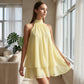 Women's Flowy Halter Drop-Waist Mini Dress