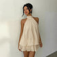 Women's Flowy Halter Drop-Waist Mini Dress