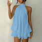 Women's Flowy Halter Drop-Waist Mini Dress