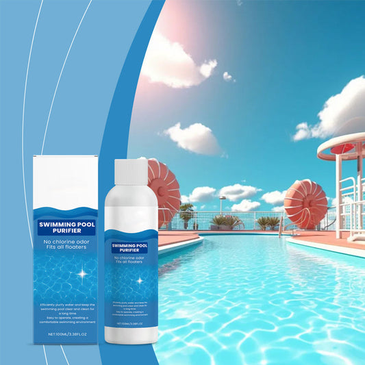 💧 Líquido purificador para piscina – água cristalina, sem esforço! ✨ Diga adeus à água verde e aos produtos químicos agressivos – desfrute de um mergulho saudável e natural sempre. 🏊‍♂️💙