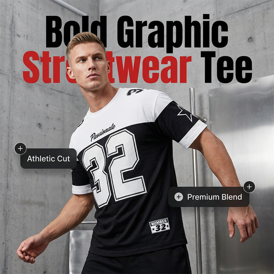 Camiseta casual masculina com estampa gráfica