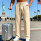 🔥Último dia 50% DE DESCONTO👖 Calças masculinas de perna reta com cintura elástica e cordão