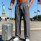 🔥Último dia 50% DE DESCONTO👖 Calças masculinas de perna reta com cintura elástica e cordão